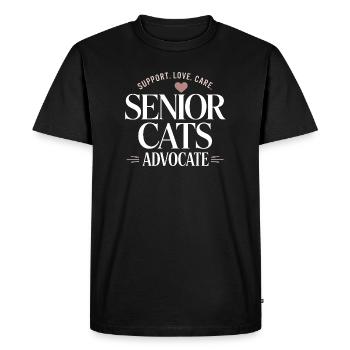 Senior Cats Advocate Tee - Men's Premium Organic T-Shirt - black - Front - Nico (187cm)