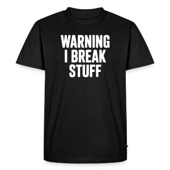 Attention : je casse des trucs - T-shirt Premium bio Homme - noir - Devant - Nico (187cm)
