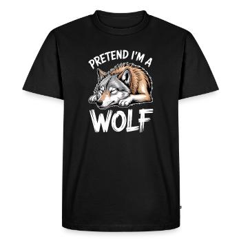 Paroles de loups, drôle de cadeau de loup - T-shirt Premium bio Homme - noir - Devant - Nico (187cm)