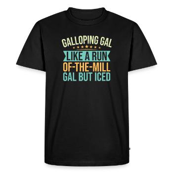 Cavalier amateur, galopant Galop, équitation anglaise - T-shirt Premium bio Homme - noir - Devant - Nico (187cm)