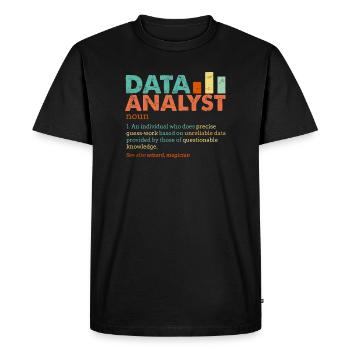 Data Analyst Retro Color Blocks - Men's Premium Organic T-Shirt - black - Front - Nico (187cm)