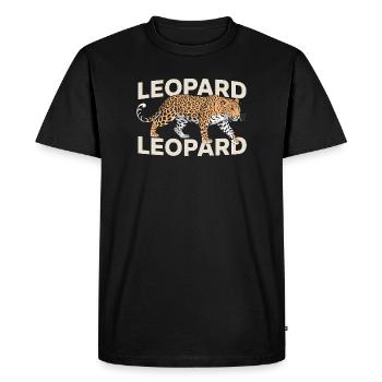 Léopard, léopard, léopard, grand félin, safari, chat sauvage - T-shirt Premium bio Homme - noir - Devant - Nico (187cm)