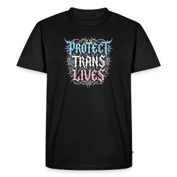 Pride Month LGBTQ - Protect Trans Lives - Men's Premium Organic T-Shirt - black - Front - Nico (187cm)