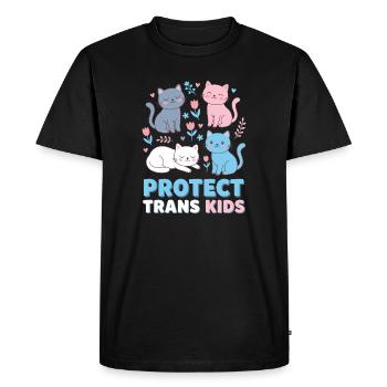 Pride Month LGBTQ - Protect Trans Kids - Men's Premium Organic T-Shirt - black - Front - Nico (187cm)