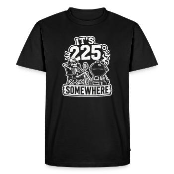 Il fait 225° quelque part squelette barbecue - T-shirt Premium bio Homme - noir - Devant - Nico (187cm)