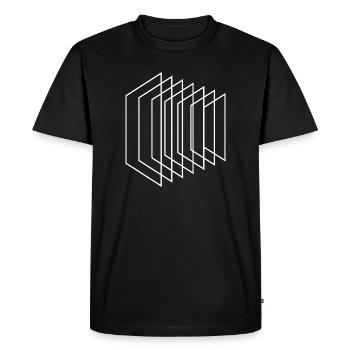 Lignes de grille en perspective - T-shirt Premium bio Homme - noir - Devant - Nico (187cm)