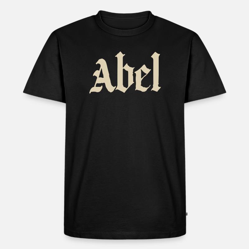 Abel Gothic Script - Männer Premium Bio T-Shirt - Schwarz