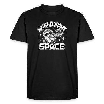 J’ai besoin d’espace - Drôle d’astronaute raton laveur - T-shirt Premium bio Homme - noir - Devant - Nico (187cm)