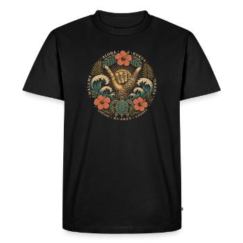 Valeurs Aloha Shaka - T-shirt Premium bio Homme - noir - Devant - Nico (187cm)
