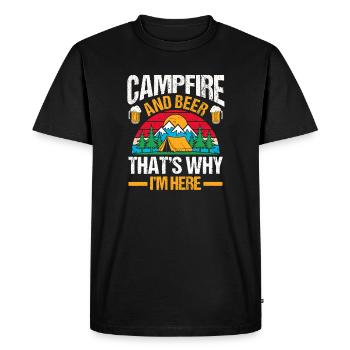 Camping Beer Camp Life Forest Camper - Men's Premium Organic T-Shirt - black - Front - Nico (187cm)