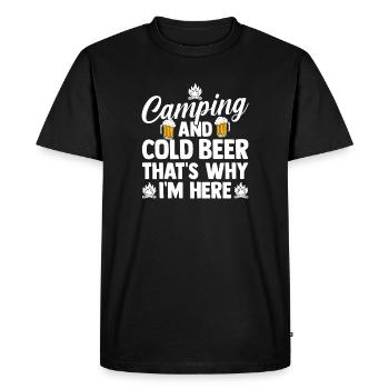 Camping Beer Camp Life Forest Camper - Men's Premium Organic T-Shirt - black - Front - Nico (187cm)
