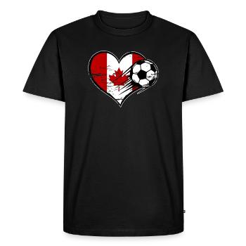 Canada Flag Soccer with Heart - Men's Premium Organic T-Shirt - black - Front - Nico (187cm)