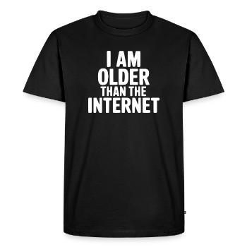 Je suis plus vieux qu’Internet - T-shirt Premium bio Homme - noir - Devant - Nico (187cm)