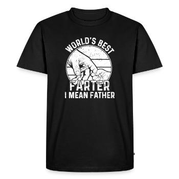 Le meilleur pet du monde, je veux dire père - T-shirt Premium bio Homme - noir - Devant - Nico (187cm)