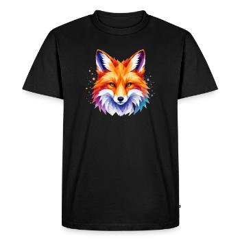 Conception du renard – Motif polygonal du renard pour les amoureux des animaux - T-shirt Premium bio Homme - noir - Devant - Nico (187cm)