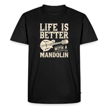 Mandoline Bluegrass Country Folk - T-shirt Premium bio Homme - noir - Devant - Nico (187cm)