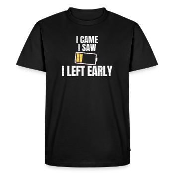J’ai joui, j’ai vu une ambiance drôle d’introverti et de batterie sociale - T-shirt Premium bio Homme - noir - Devant - Nico (187cm)