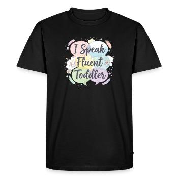 Je parle couramment tout-petit - T-shirt Premium bio Homme - noir - Devant - Nico (187cm)