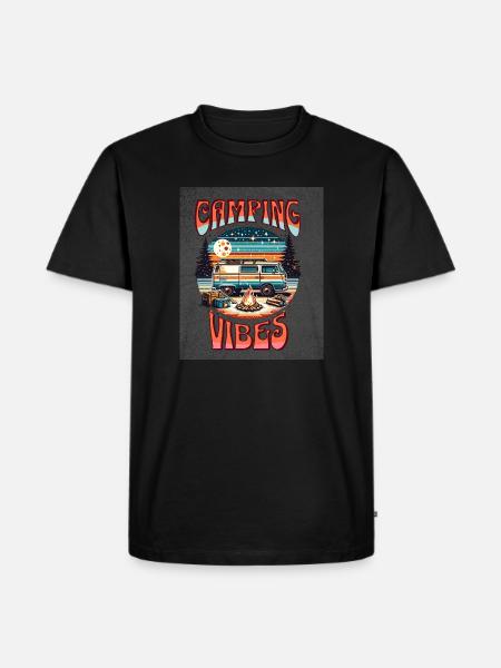 Retro Camper Vibes by Campfire - Men's Premium Organic T-Shirt - black