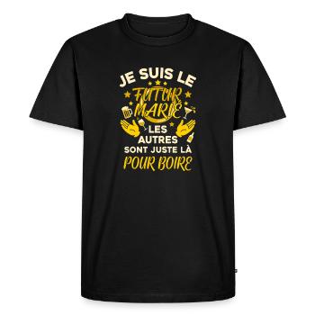 Je Suis Le Futur Marié Humour EVG - T-shirt Premium bio Homme - noir - Devant - Nico (187cm)