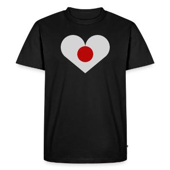 Drapeau japonais en forme de cœur - T-shirt Premium bio Homme - noir - Devant - Nico (187cm)