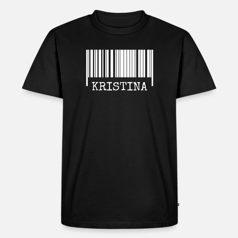 Strichcode Kristina - Männer Premium Bio T-Shirt - Schwarz