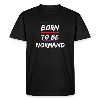 T-shirt drôle Born To Be Normand - T-shirt Premium bio Homme - noir - Devant - Nico (187cm)