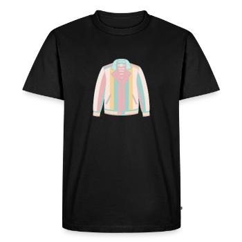 Chic striped pastel jacket - Men's Premium Organic T-Shirt - black - Front - Nico (187cm)
