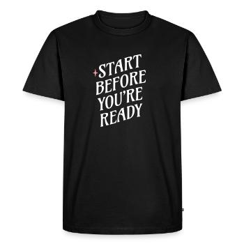 Start before you're ready - Men's Premium Organic T-Shirt - black - Front - Nico (187cm)