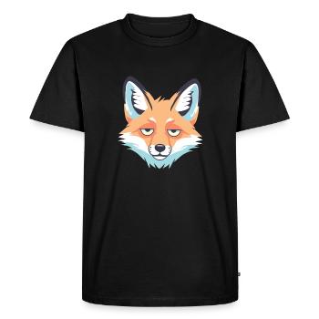 Visage de dessin animé Sleepy Fox - T-shirt Premium bio Homme - noir - Devant - Nico (187cm)