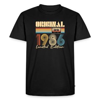 40e anniversaire, 40 ans - T-shirt Premium bio Homme - noir - Devant - Nico (187cm)
