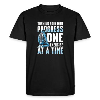 Turning Pain Into Progress One Exercise At A Time - Men's Premium Organic T-Shirt - black - Front - Nico (187cm)