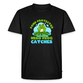 Frog Catcher Pond Protector Frog - Men's Premium Organic T-Shirt - black - Front - Nico (187cm)
