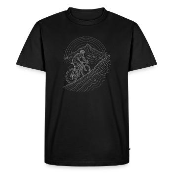 Motif de type Mountain Tour Line pour vélo de route - T-shirt Premium bio Homme - noir - Devant - Nico (187cm)