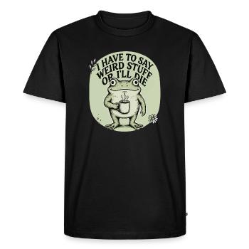 Image de la grenouille à café - T-shirt Premium bio Homme - noir - Devant - Nico (187cm)