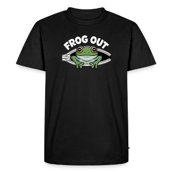Une grenouille hors de la fermeture éclair - T-shirt Premium bio Homme - noir - Devant - Nico (187cm)