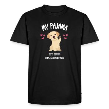 Petit chien de pyjama labrador mignon - T-shirt Premium bio Homme - noir - Devant - Nico (187cm)