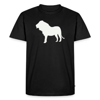 Silhouette de Lion au clair de lune - T-shirt Premium bio Homme - noir - Devant - Nico (187cm)