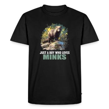 Mink Mink - Men's Premium Organic T-Shirt - black - Front - Nico (187cm)