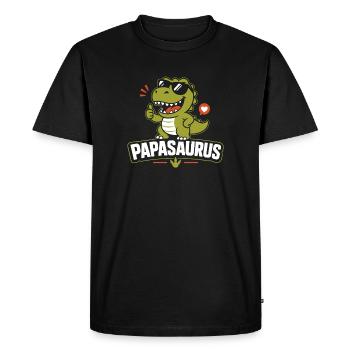 Papásaurus Smiling Joy - Men's Premium Organic T-Shirt - black - Front - Nico (187cm)