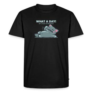 Quelle journée - T-shirt Premium bio Homme - noir - Devant - Nico (187cm)