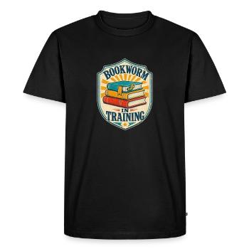 Rat de bibliothèque en formation, cadeau pour lecteurs drôles pour enfants - T-shirt Premium bio Homme - noir - Devant - Nico (187cm)
