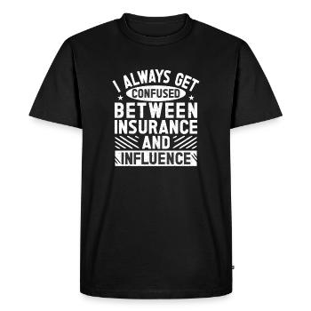 Insurance Agent Costume Insurance & Influence - Men's Premium Organic T-Shirt - black - Front - Nico (187cm)