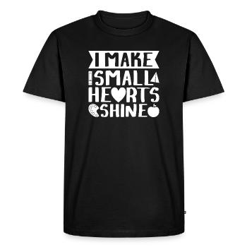 Preschool Teacher Small Hearts Shine Daycare - Men's Premium Organic T-Shirt - black - Front - Nico (187cm)