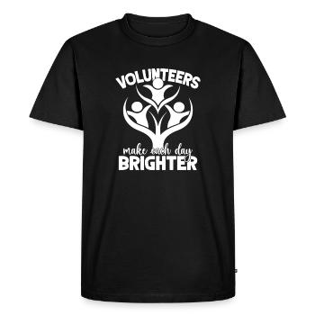 Citation d’un assistant social : rendre chaque jour plus lumineux - T-shirt Premium bio Homme - noir - Devant - Nico (187cm)