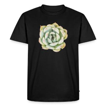 Pastel Succulent Photo - Echeveria Plant Art - Men's Premium Organic T-Shirt - black - Front - Nico (187cm)