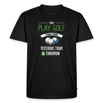 Golf drôle 3 jours par semaine - T-shirt Premium bio Homme - noir - Devant - Nico (187cm)