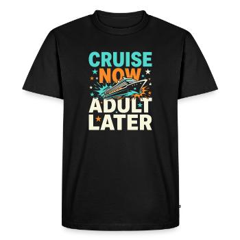 Mamie en croisière, Mamie sur le pont, - T-shirt Premium bio Homme - noir - Devant - Nico (187cm)