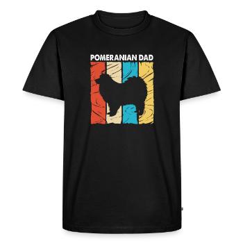 Zwergspitz Pomeranian Papa - Men's Premium Organic T-Shirt - black - Front - Nico (187cm)