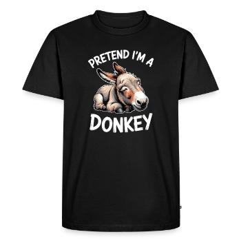 Paroles d’âne Drôle cadeau d’âne - T-shirt Premium bio Homme - noir - Devant - Nico (187cm)